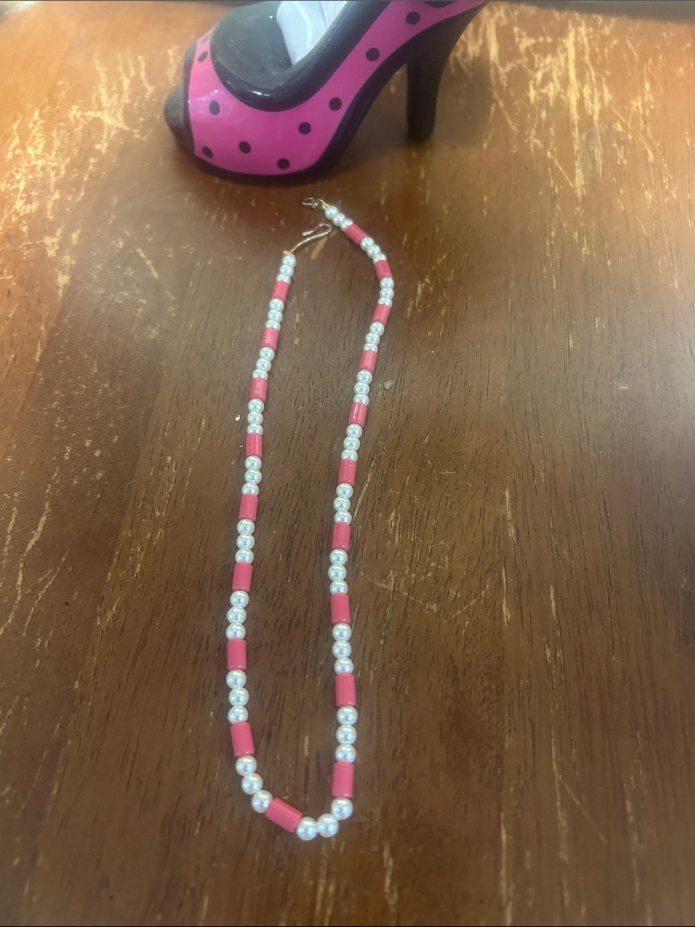 Roxanne Assoulin Pink Beaded Necklace with Pearlescent Accents